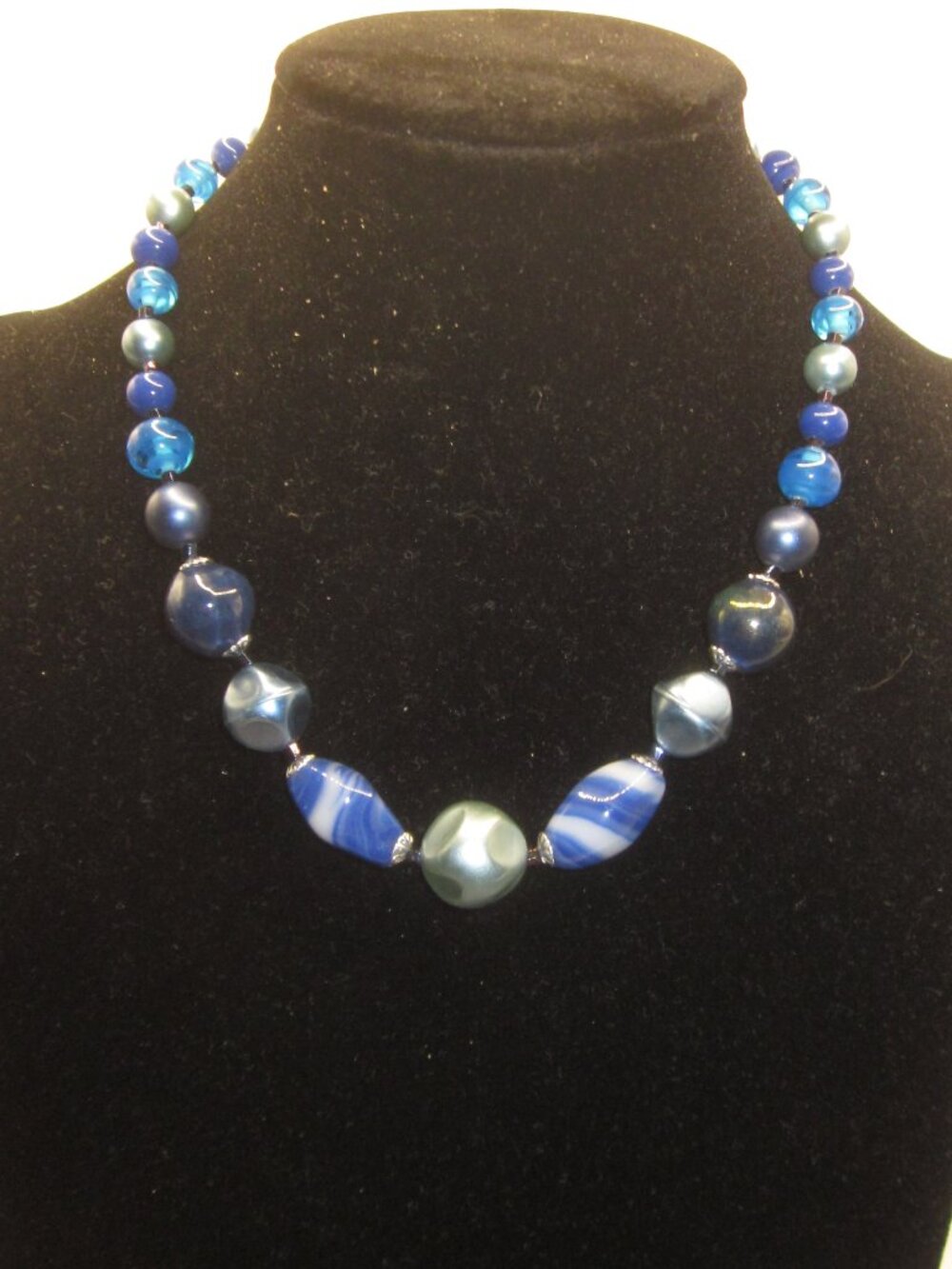 Blue Glass Choker Necklace